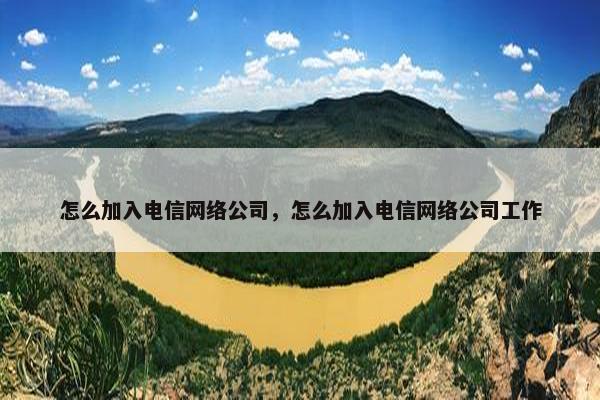 怎么加入电信网络公司，怎么加入电信网络公司工作-第1张图片-冷动云