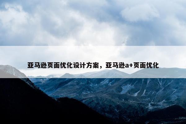 亚马逊页面优化设计方案，亚马逊a+页面优化-第1张图片-冷动云
