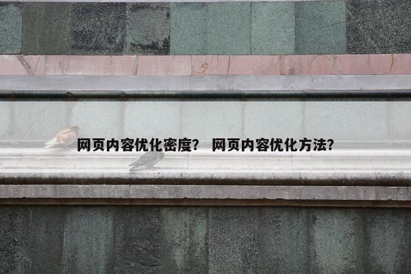 网页内容优化密度？ 网页内容优化方法？-第1张图片-冷动云