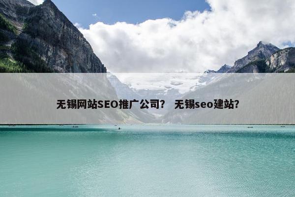 无锡网站SEO推广公司？ 无锡seo建站？-第1张图片-冷动云