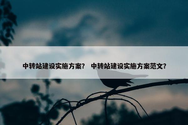 中转站建设实施方案？ 中转站建设实施方案范文？-第1张图片-冷动云