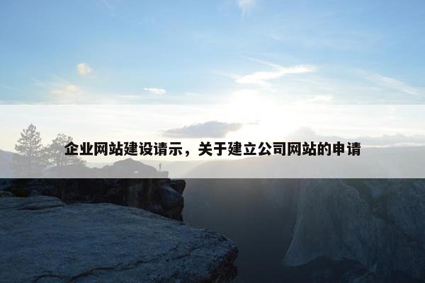 企业网站建设请示，关于建立公司网站的申请-第1张图片-冷动云