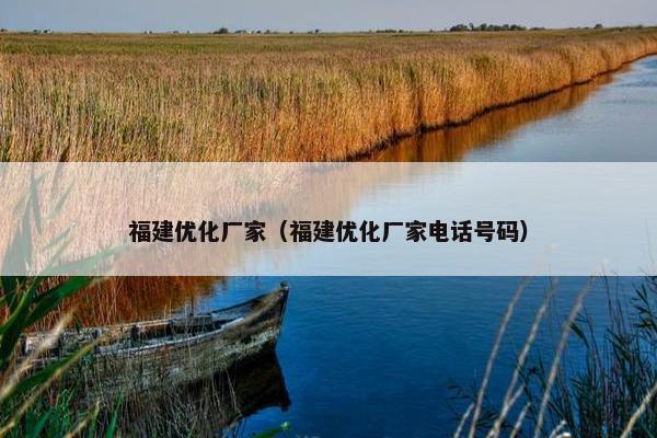 福建优化厂家（福建优化厂家电话号码）-第1张图片-冷动云