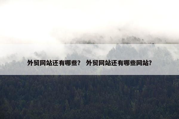 外贸网站还有哪些？ 外贸网站还有哪些网站？-第1张图片-冷动云