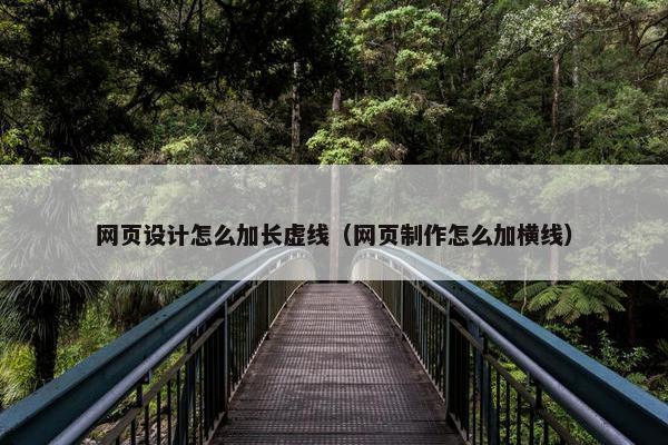 网页设计怎么加长虚线（网页制作怎么加横线）-第1张图片-冷动云