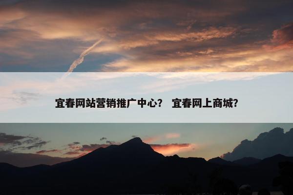 宜春网站营销推广中心？ 宜春网上商城？-第1张图片-冷动云