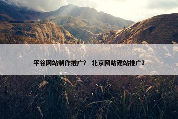 平谷网站制作推广？ 北京网站建站推广？-第1张图片-冷动云