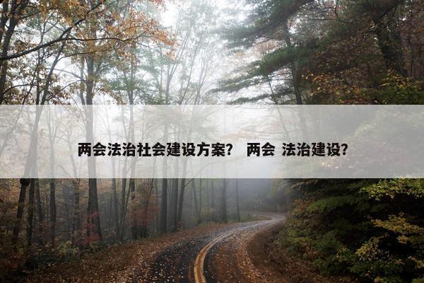 两会法治社会建设方案？ 两会 法治建设？-第1张图片-冷动云
