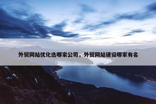外贸网站优化选哪家公司，外贸网站建设哪家有名-第1张图片-冷动云