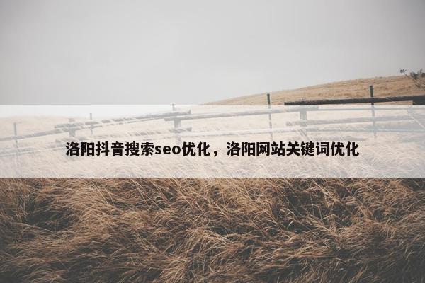 洛阳抖音搜索seo优化，洛阳网站关键词优化-第1张图片-冷动云