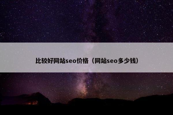 比较好网站seo价格（网站seo多少钱）-第1张图片-冷动云