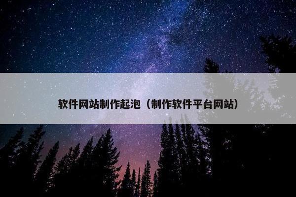 软件网站制作起泡（制作软件平台网站）-第1张图片-冷动云