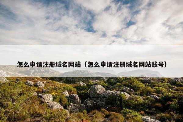怎么申请注册域名网站（怎么申请注册域名网站账号）-第1张图片-冷动云