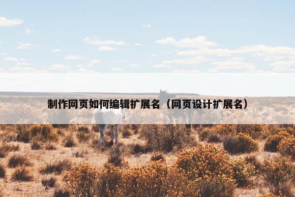 制作网页如何编辑扩展名（网页设计扩展名）-第1张图片-冷动云