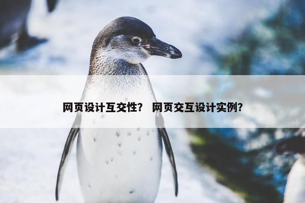 网页设计互交性？ 网页交互设计实例？-第1张图片-冷动云