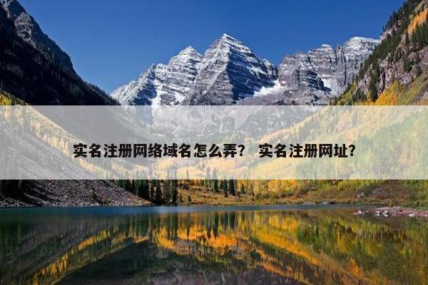 实名注册网络域名怎么弄？ 实名注册网址？-第1张图片-冷动云