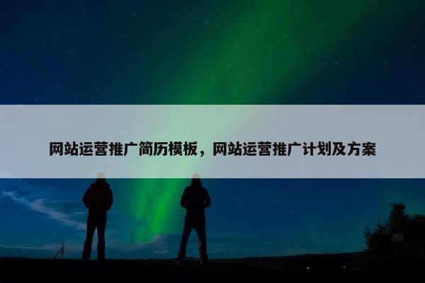 网站运营推广简历模板，网站运营推广计划及方案-第1张图片-冷动云