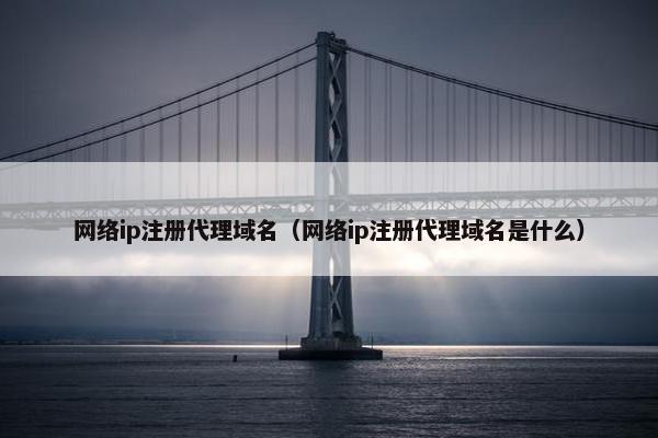 网络ip注册代理域名（网络ip注册代理域名是什么）-第1张图片-冷动云