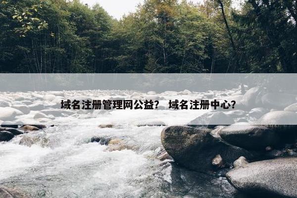 域名注册管理网公益？ 域名注册中心？-第1张图片-冷动云