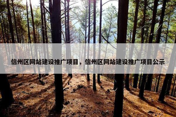 信州区网站建设推广项目，信州区网站建设推广项目公示-第1张图片-冷动云