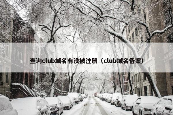 查询club域名有没被注册（club域名备案）-第1张图片-冷动云