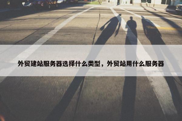 外贸建站服务器选择什么类型，外贸站用什么服务器-第1张图片-冷动云