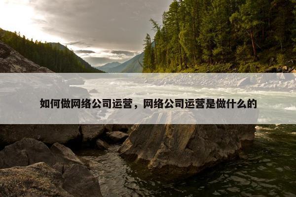 如何做网络公司运营，网络公司运营是做什么的-第1张图片-冷动云