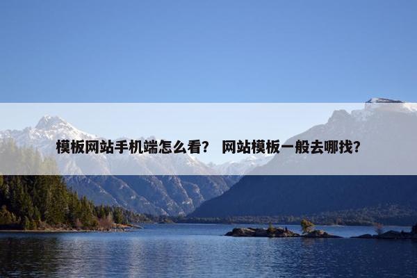 模板网站手机端怎么看？ 网站模板一般去哪找？-第1张图片-冷动云