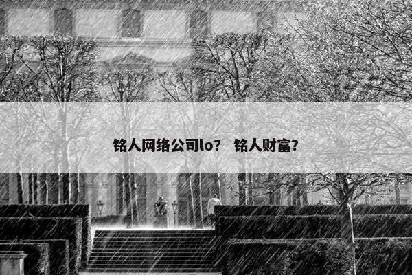 铭人网络公司lo？ 铭人财富？-第1张图片-冷动云