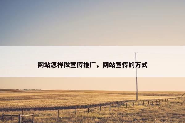 网站怎样做宣传推广，网站宣传的方式-第1张图片-冷动云