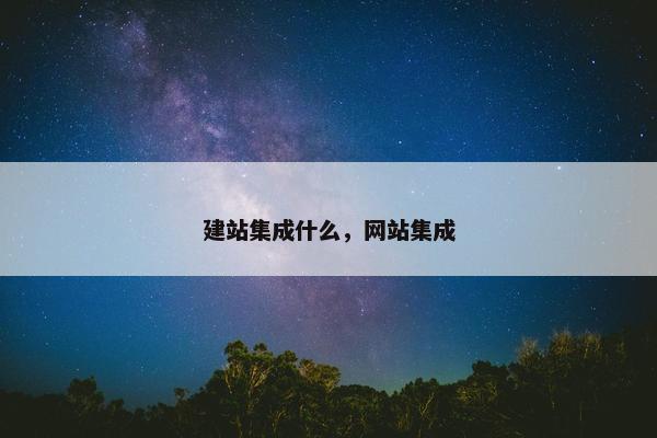 建站集成什么，网站集成-第1张图片-冷动云