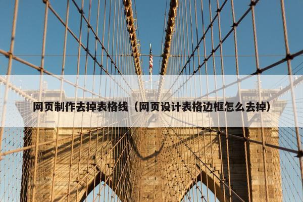 网页制作去掉表格线（网页设计表格边框怎么去掉）-第1张图片-冷动云