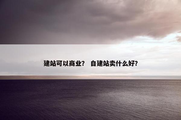 建站可以商业？ 自建站卖什么好？-第1张图片-冷动云
