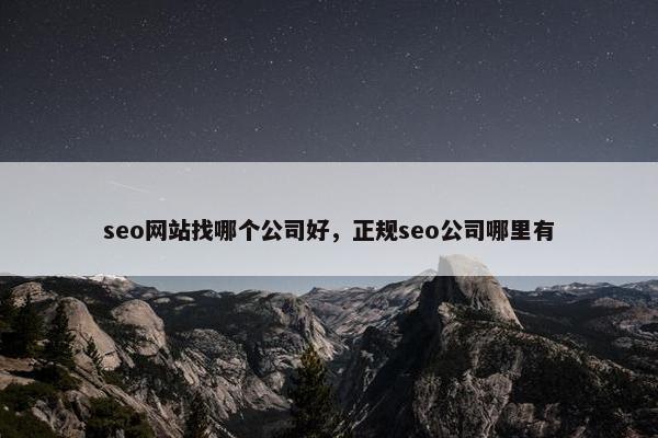seo网站找哪个公司好，正规seo公司哪里有-第1张图片-冷动云