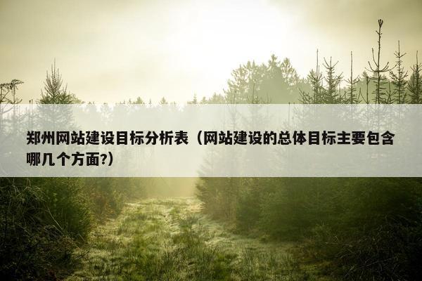 郑州网站建设目标分析表（网站建设的总体目标主要包含哪几个方面?）-第1张图片-冷动云