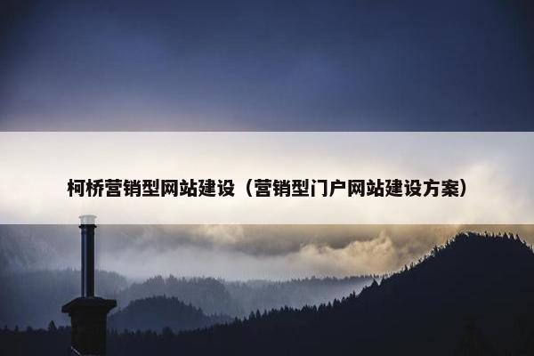 柯桥营销型网站建设（营销型门户网站建设方案）-第1张图片-冷动云