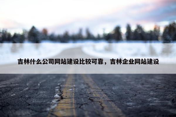 吉林什么公司网站建设比较可靠，吉林企业网站建设-第1张图片-冷动云