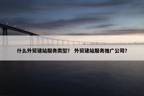 什么外贸建站服务类型？ 外贸建站服务推广公司？-第1张图片-冷动云
