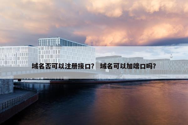 域名否可以注册接口？ 域名可以加端口吗？-第1张图片-冷动云