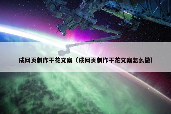 成网页制作干花文案（成网页制作干花文案怎么做）-第1张图片-冷动云