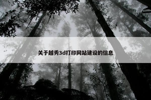 关于越秀3d打印网站建设的信息-第1张图片-冷动云