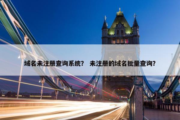 域名未注册查询系统？ 未注册的域名批量查询？-第1张图片-冷动云