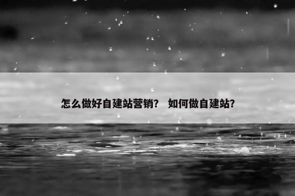 怎么做好自建站营销？ 如何做自建站？-第1张图片-冷动云
