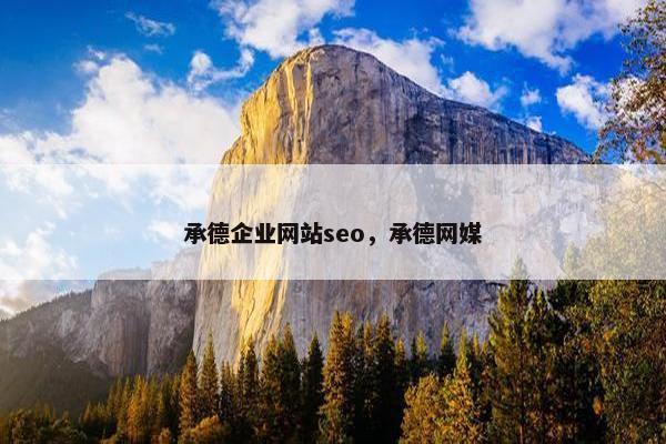 承德企业网站seo，承德网媒-第1张图片-冷动云
