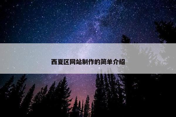 西夏区网站制作的简单介绍-第1张图片-冷动云