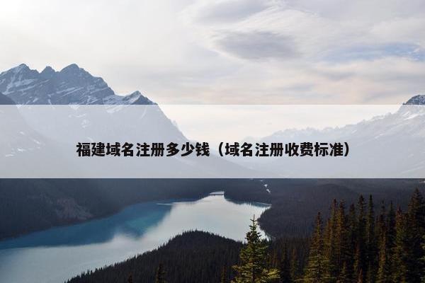 福建域名注册多少钱（域名注册收费标准）-第1张图片-冷动云