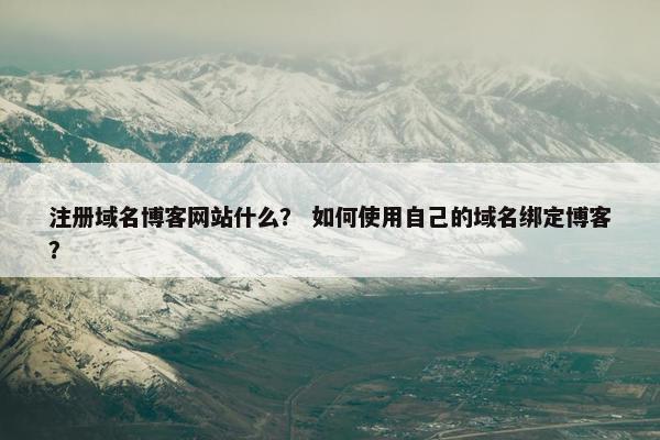 注册域名博客网站什么？ 如何使用自己的域名绑定博客？-第1张图片-冷动云