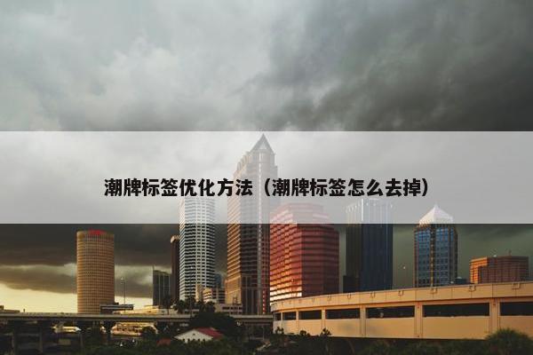 潮牌标签优化方法（潮牌标签怎么去掉）-第1张图片-冷动云