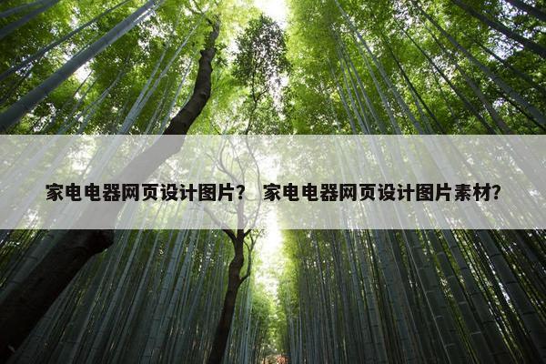家电电器网页设计图片？ 家电电器网页设计图片素材？-第1张图片-冷动云