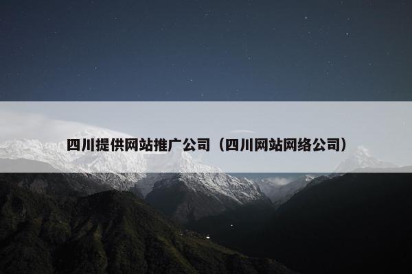 四川提供网站推广公司（四川网站网络公司）-第1张图片-冷动云